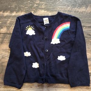 Navy Rainbow Sun Clouds Sweater